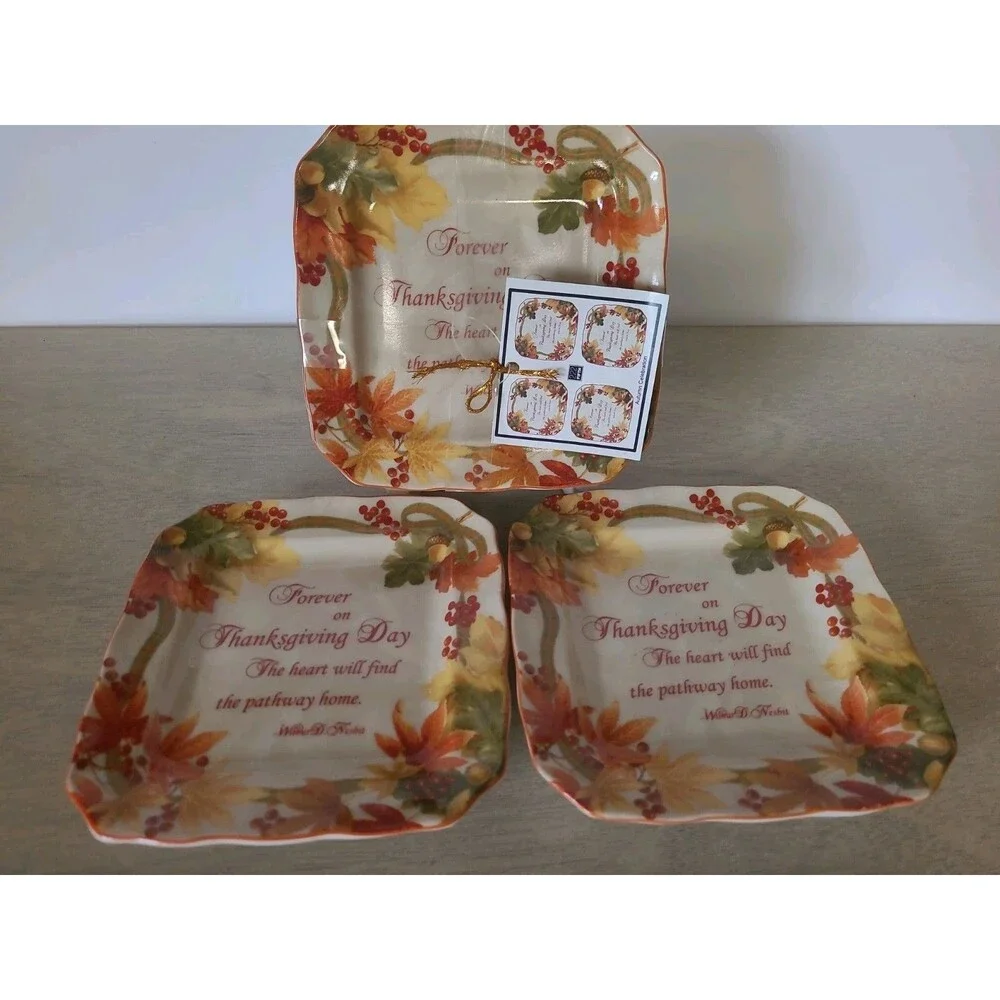 Set 6 222 Fifth Autumn  Celebration Thanksgiving Day Appetizer Plates 6